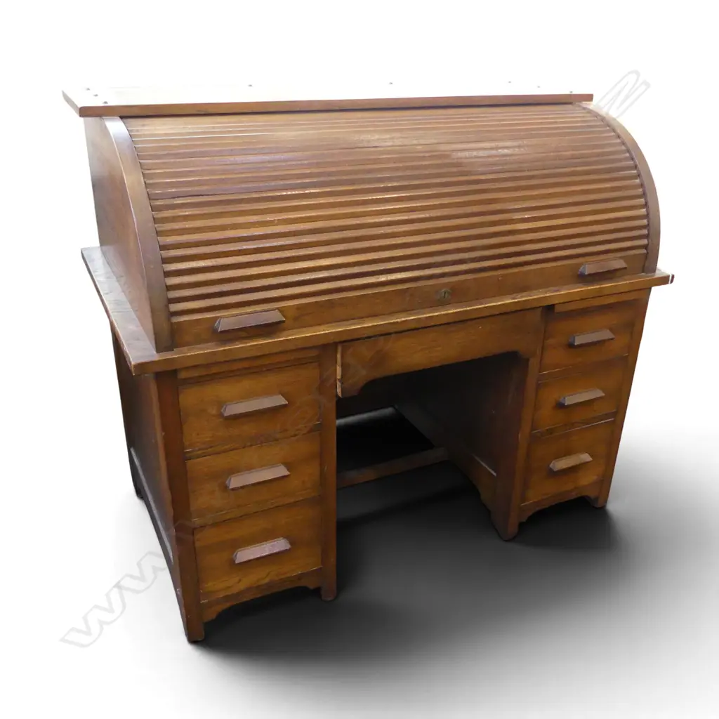 OAK ROLL TOP DESK 1275x710x1110mm Image 1++