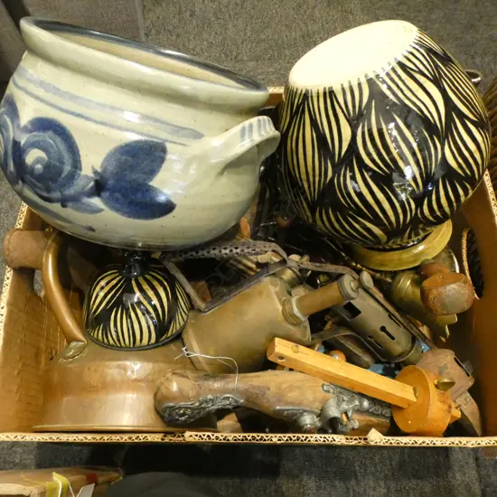 ASST. TOOLS, BEAN SLICERS, CERAMICS ETC