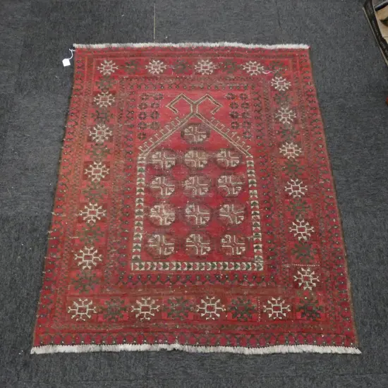 HAND KNOTTED ALL WOOL BALUCHI PRAYER RUG 1400x900mm