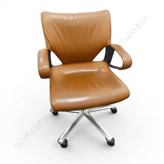 WILKHAHN MODUS LEATHER OFFICE CHAIR - UP / DOWN / RECLINES