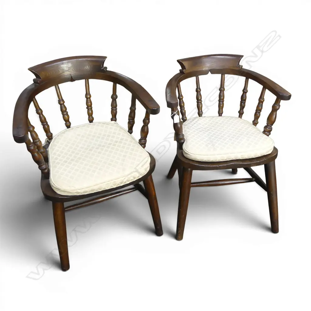 PR ANTIQUE OAK CAPTAINS / SMOKERS CHAIRS Image 1++