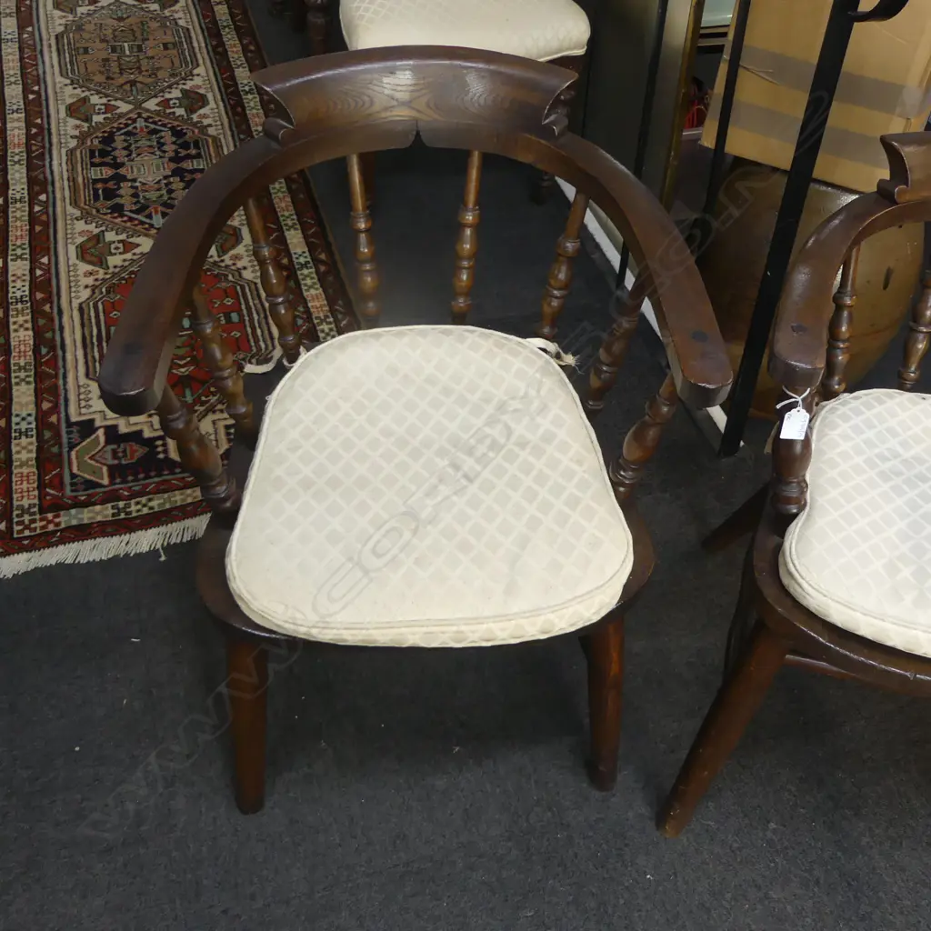 PR ANTIQUE OAK CAPTAINS / SMOKERS CHAIRS Image 1++