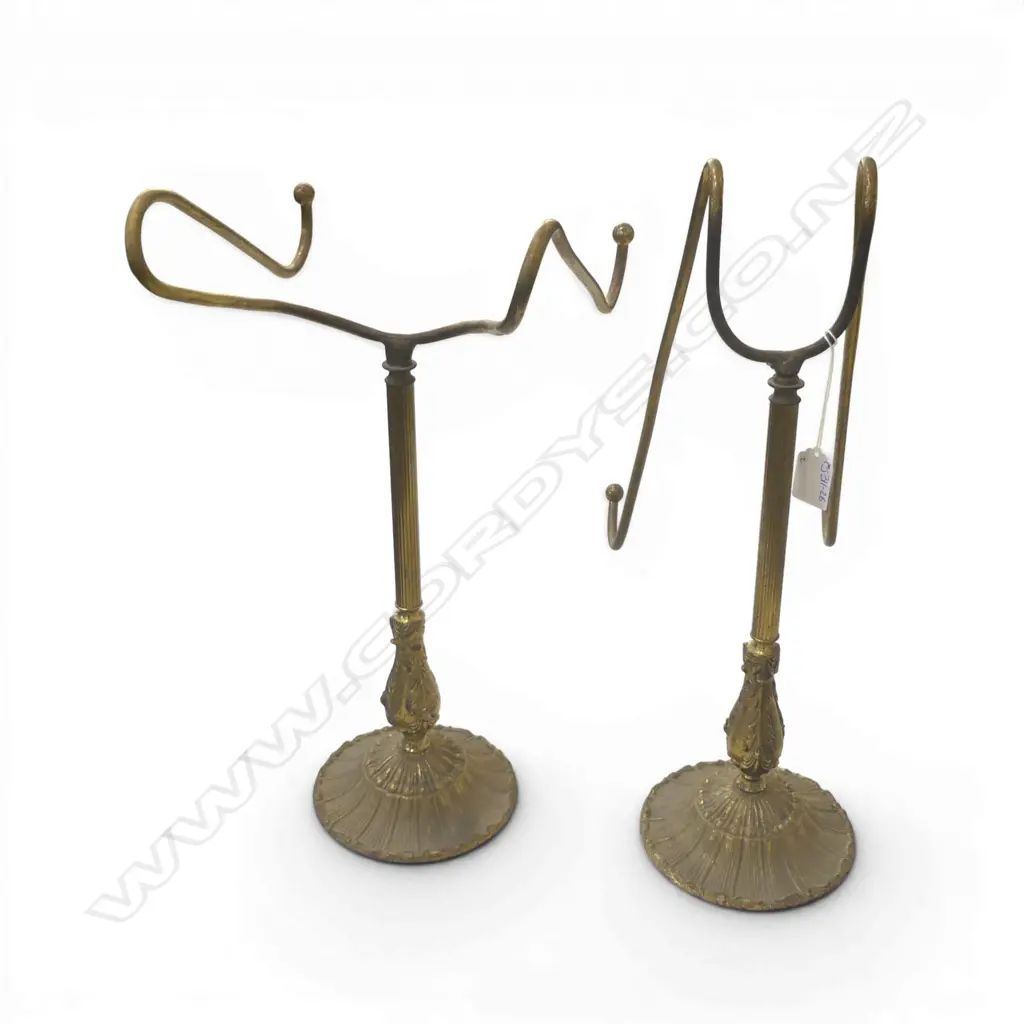 2 VINTAGE BRASS SHOP STANDS H.430mm Image 1++