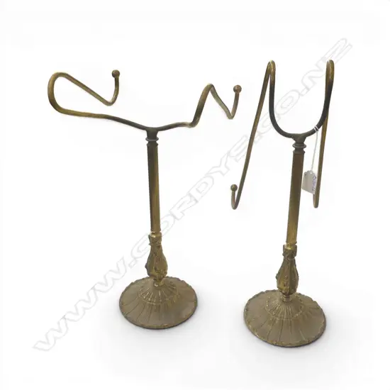 2 VINTAGE BRASS SHOP STANDS H.430mm
