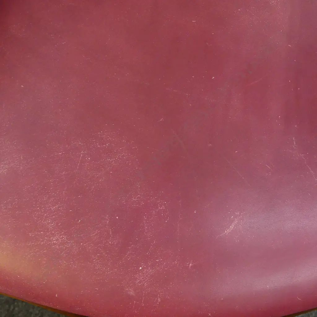 MAHOGANY FRAMED OX BLOOD DEEP BUTTONED LEATHER GRANDFATHER CHAIR & MATCHING STOOL  Image 1++
