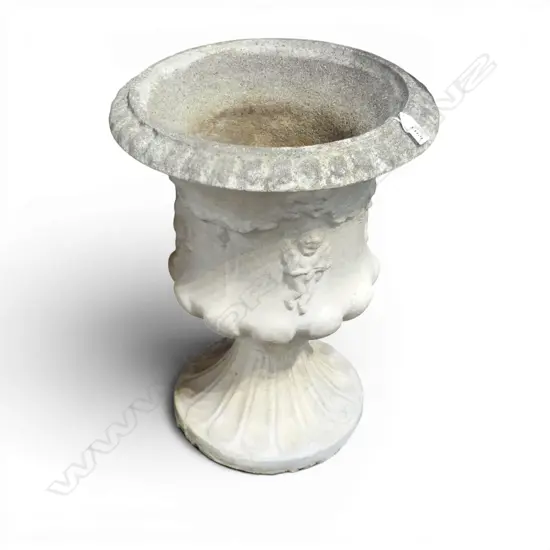 CAST GARDEN CAMPANA URN putti decoration H.460mm
