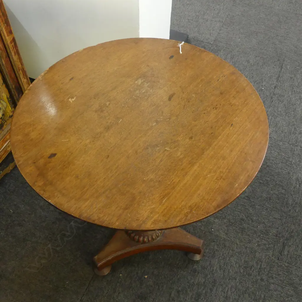 VICTORIAN MAHOGANY TRIPOD BASED WINE TABLE DIA500 H580MM Image 1++