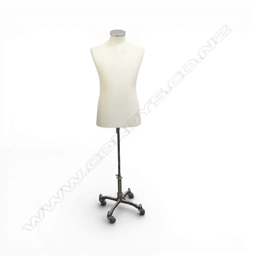 MALE TAILOR'S DUMMY ON 'PERFEX FORM' 4 way metal base w castors Image 1++
