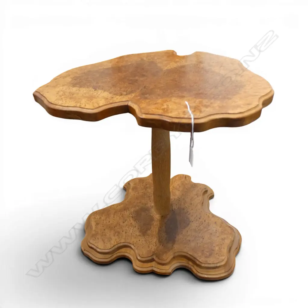 Late 20thC CUSTOM SOLID BURR TOTARA SIDE TABLE H.555mm  560x600mm. Image 1++