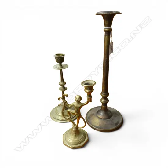 3 METAL CANDLESTICKS Incl. MONKEY H.350mm 