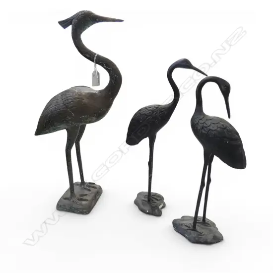 3 METAL BIRD ORNAMENTS