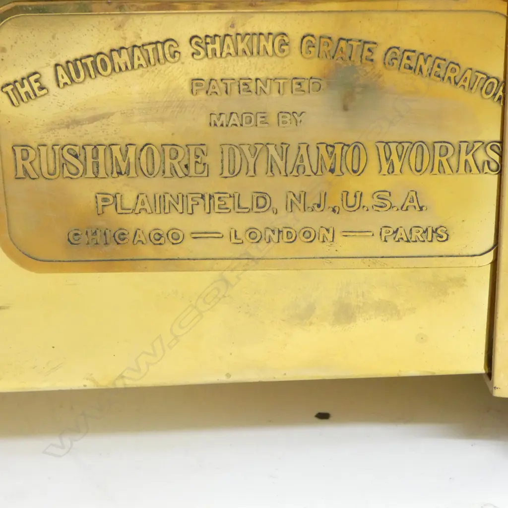 VINTAGE BRASS AUTOMATIC SHAKING GRATE GENERATOR RUSHMORE DYNAMO WORKS H380MM Image 1++