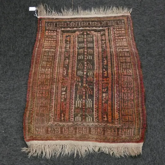 HAND KNOTTED ALL WOOL SMALL RUG 680x550mm
