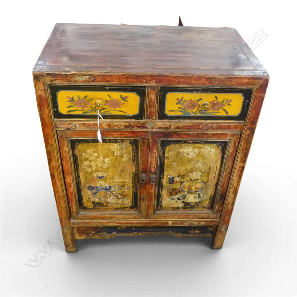 TIBETAiN PAINTED 2 DRAWER 2 DOOR CABINET H840 L570MM Image 1++