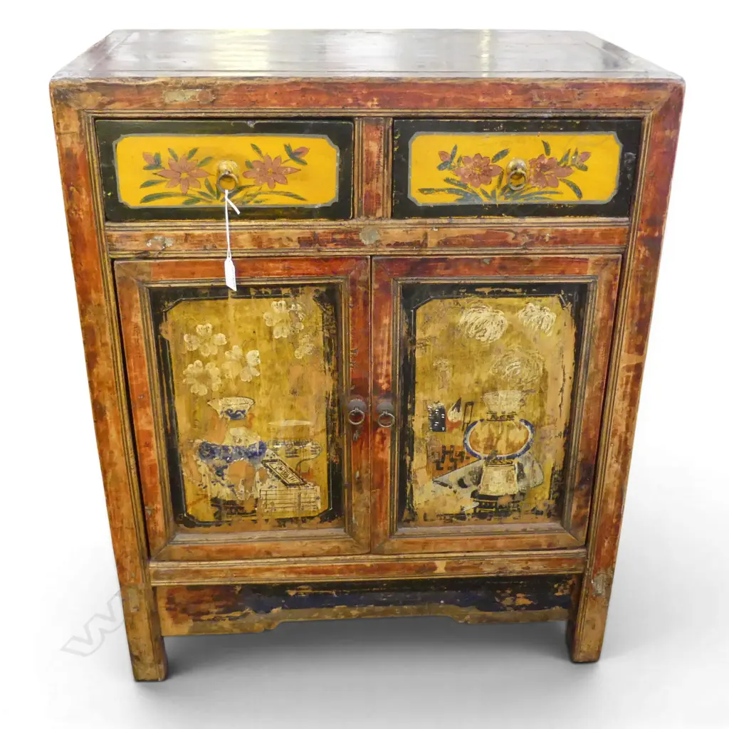 TIBETAiN PAINTED 2 DRAWER 2 DOOR CABINET H840 L570MM Image 1++