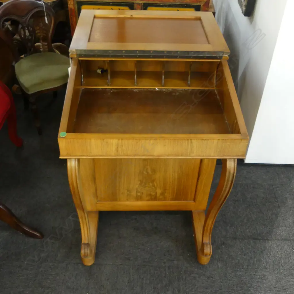 WALNUT DAVENPORT DESK H790 W580MM Image 1++