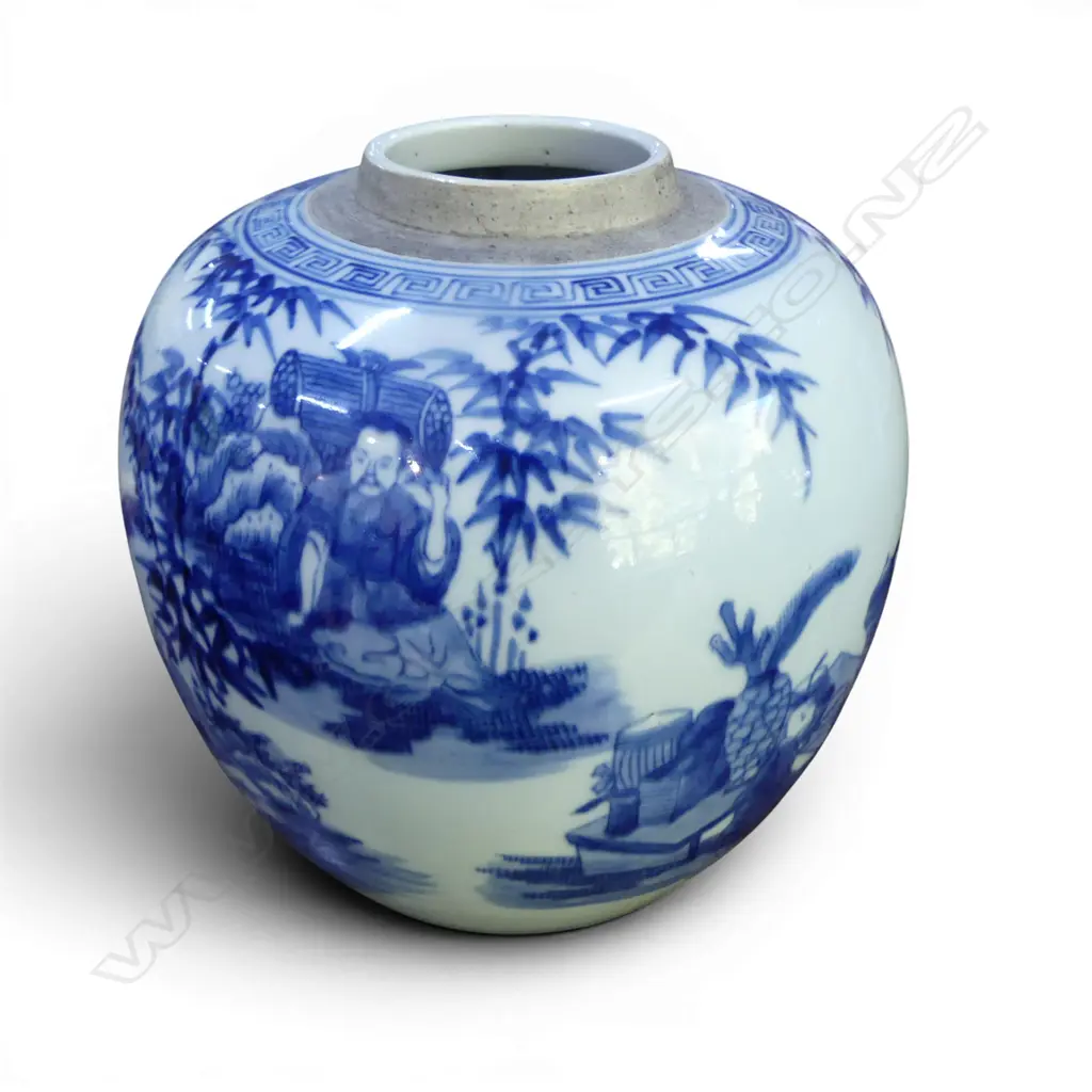 CHINESE B/W GINGER JAR no lid H.180mm Image 1++