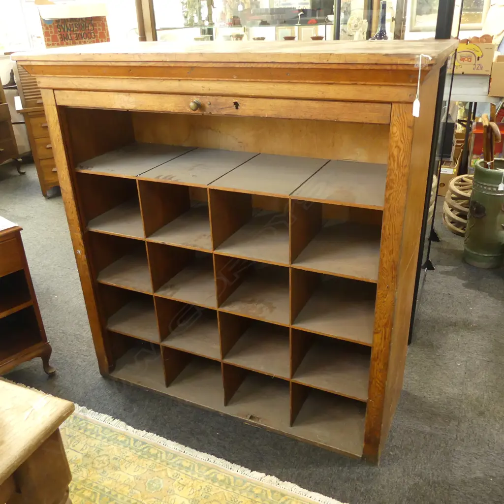 OAK PIGEON HOLE CABINET 1235x460x1270mm Image 1++