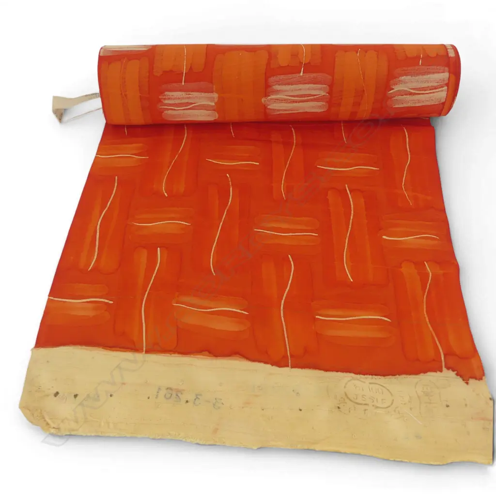Unused 1980's NISHIJIN TEXTILE (Kyoto) JAPANESE SILK ROLL L.12M W.370mm. New old stock... Image 1++