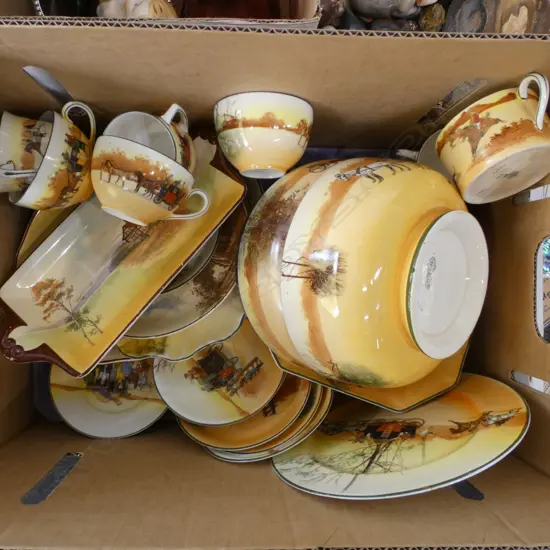 ASST. ROYAL DOULTON; COACHING SCENES, COUNTRY COTTAGE ETC