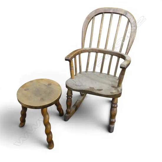 CHILD ROCKING CHAIR & STOOL H.680mm