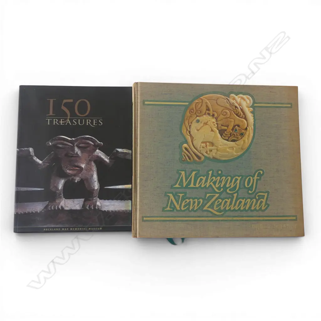 2 COFFEE TABLE BOOKS MAKING OF NZ & 150 TREASURES AUCKLAND WAR MEMORIAL MUSEUM L310MM Image 1++