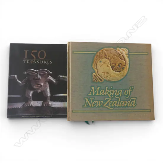 2 COFFEE TABLE BOOKS MAKING OF NZ & 150 TREASURES AUCKLAND WAR MEMORIAL MUSEUM L310MM