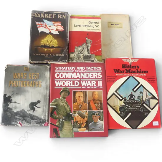 6 VINTAGE WW2 BOOKS GENRAL LORD FREYBERG VC BY PETER SIGLEGATE ETC