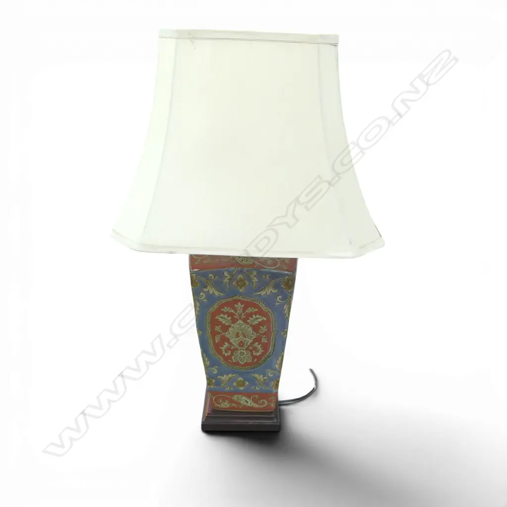 DECORATVE ORIENTAL TABLE LAMP ON WOOD BASE H670MM Image 1++
