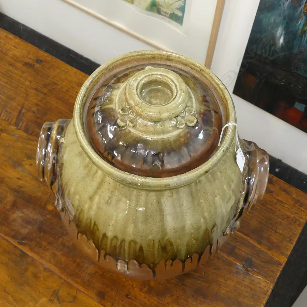 FLORA CHRISTELLER LG LIDDED STUDIO POTTERY JAR H.450mm Image 1++