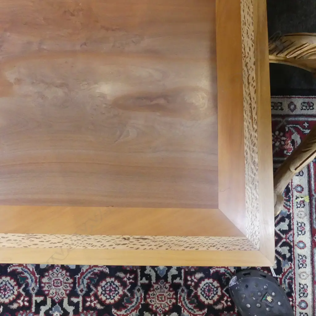 MIXED NZ NATIVE TIMBERS COFFEE TABLE BY NOLAN PAKER EX ESTATE 1250x680x390mm Image 1++