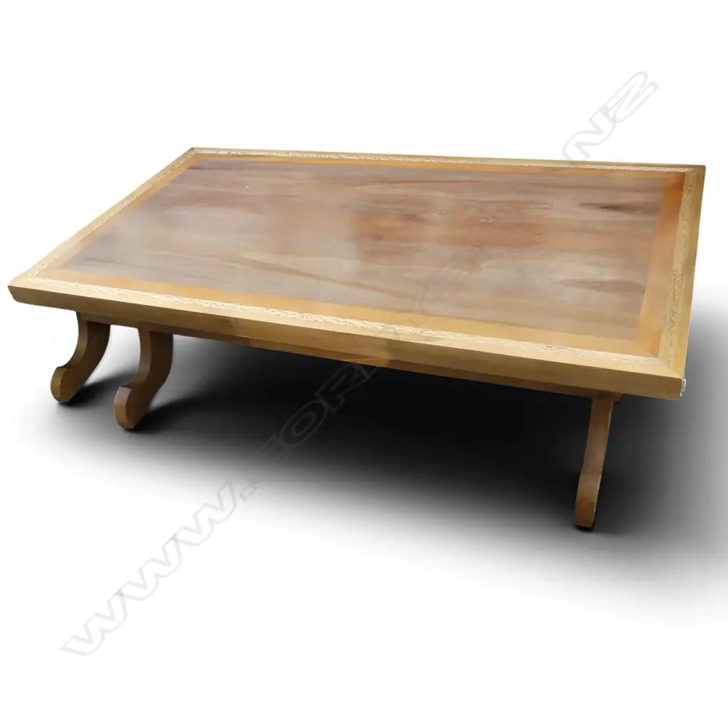 MIXED NZ NATIVE TIMBERS COFFEE TABLE BY NOLAN PAKER EX ESTATE 1250x680x390mm Image 1++