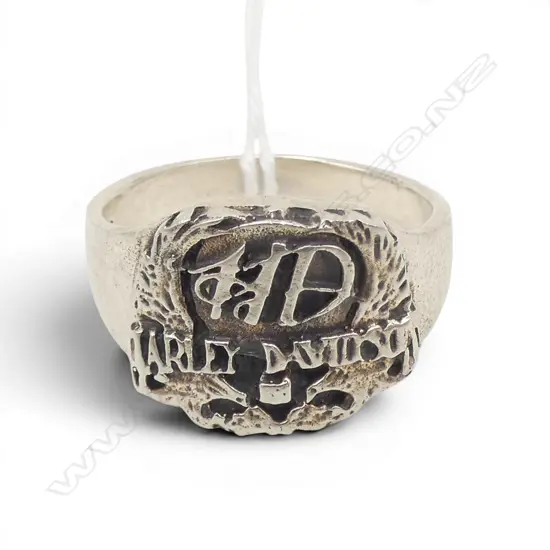 STG SILVER 'HARLEY DAVIDSON' RING 10.69gms SIZE Y