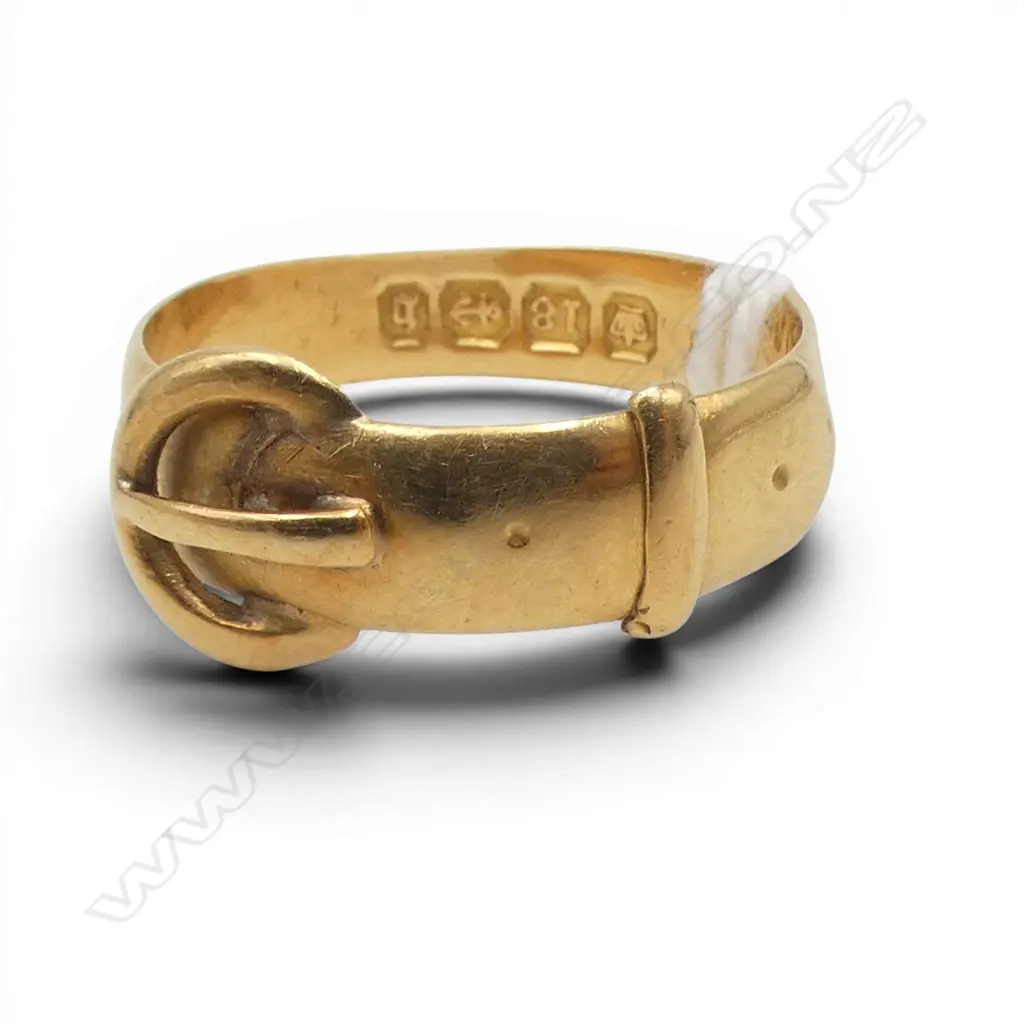 18ct BUCKLE RING, 3.65gm SIZE N Image 1++