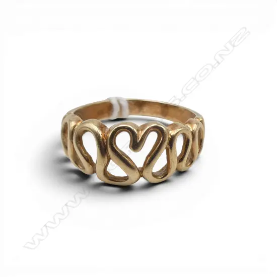9ct GOLD ORGANIC SWIRL RING 3.25gms SIZE Q