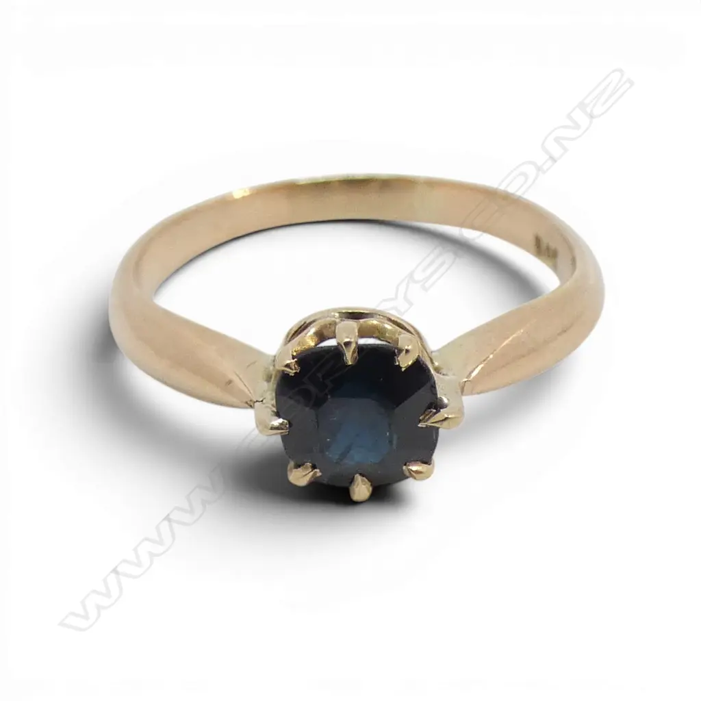 14ct ROSE GOLD SAPPHIRE RING, 2.36gm SIZE N Image 1++