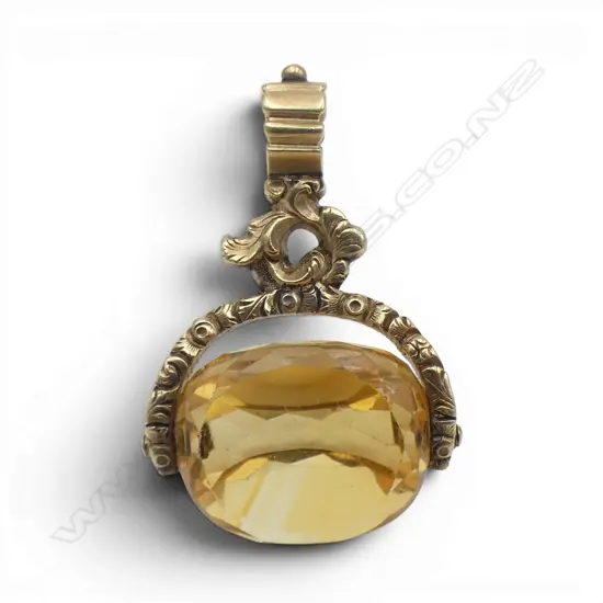 12ct GOLD CITRINE SPINNER, 5.09gm