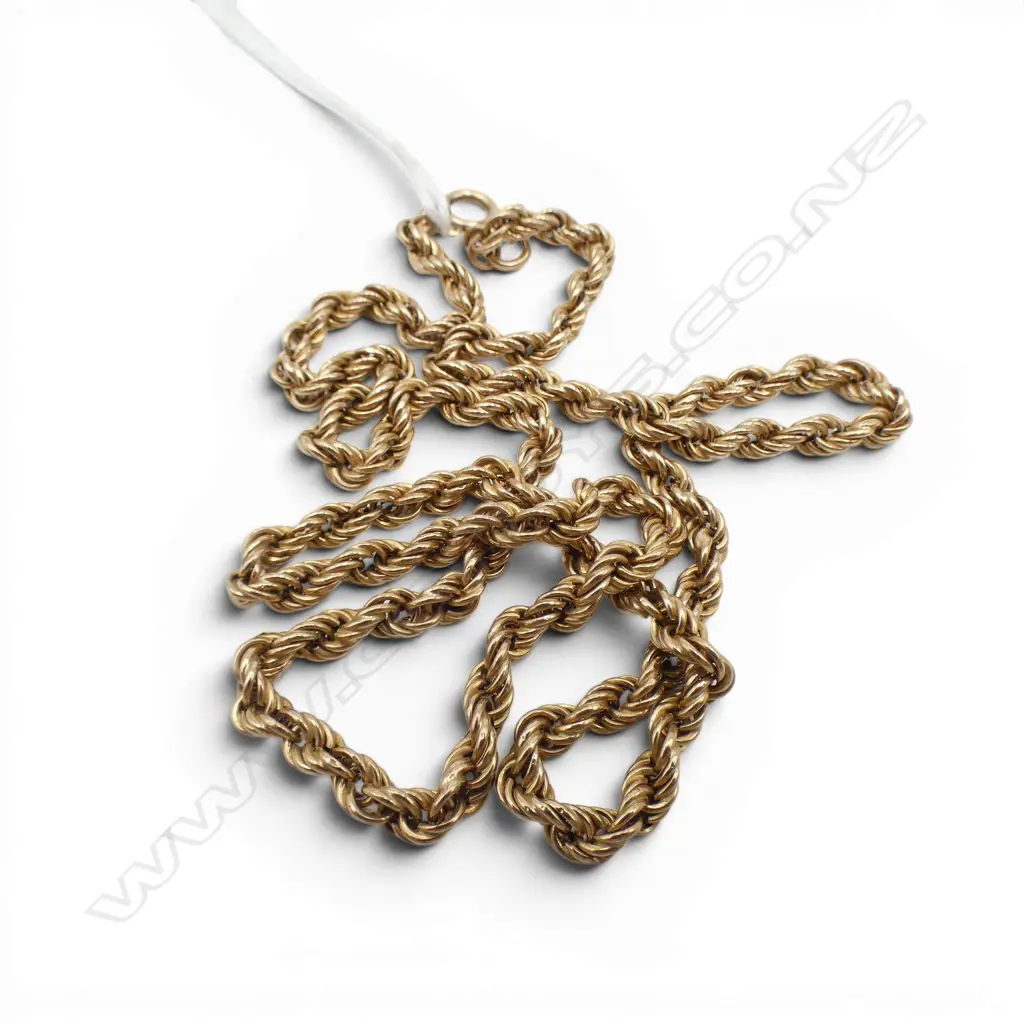 9CT GOLD ROPE NECKLACE 53CM LONG 6.9GMS Image 1++