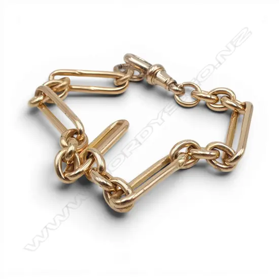 9ct GOLD FOB BRACELET L.190mm 7.1gms