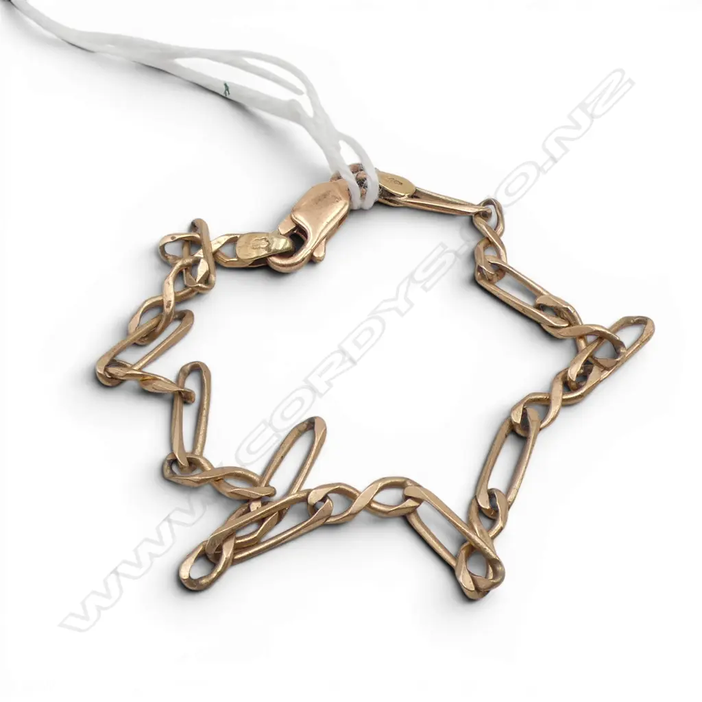 9ct ROSE GOLD BRACELET parrot clasp 3.6gms Image 1++