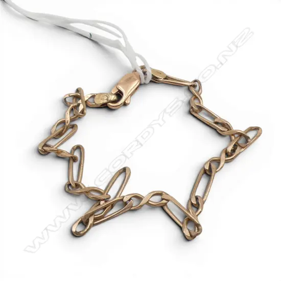 9ct ROSE GOLD BRACELET parrot clasp 3.6gms