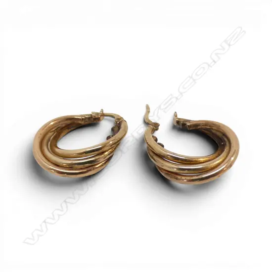 PR 9CT HOOP EARRINGS, 2.3gms