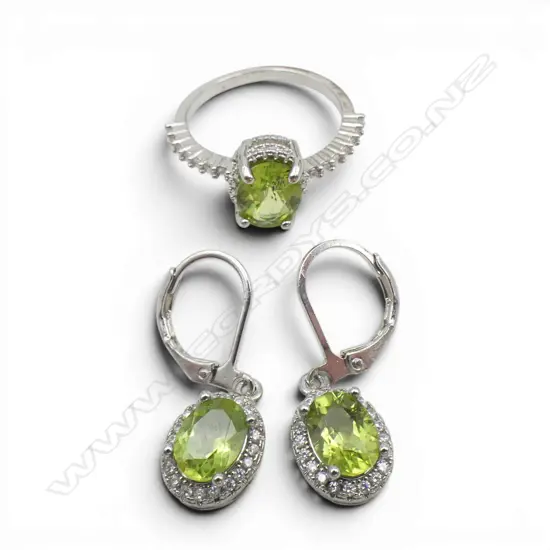 PERIDOT RING & EARRING SET