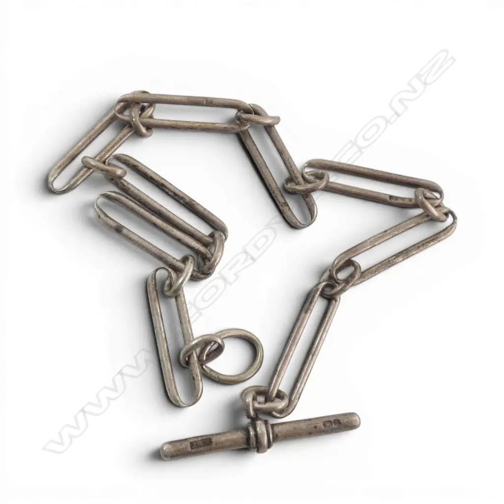 SILVER WATCH CHAIN showing wear 20gms Image 1++