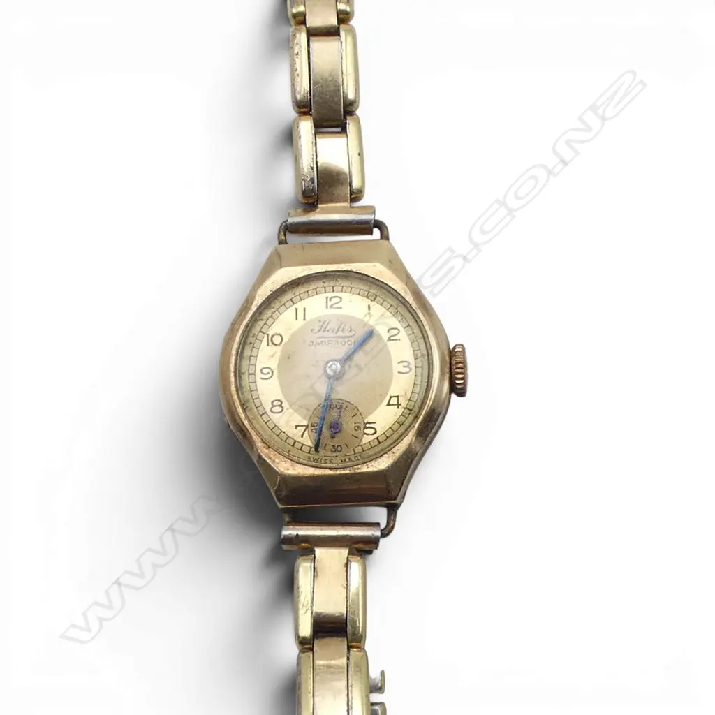 VINTAGE HAFIS LADIES 9ct GOLD CASED WRISTWATCH plated strap. Running.  Image 1++