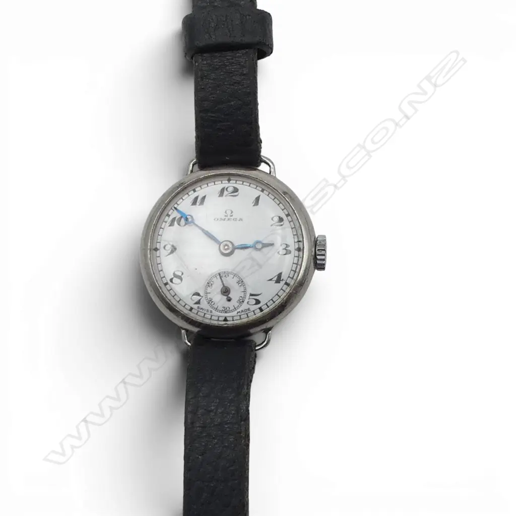 1920's LADIES OMEGA WRISTWATCH white metal staybrite Image 1++