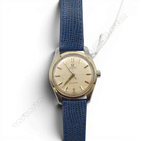 1958 OMEGA AUTOMATIC SEAMASTER WRISTWATCH  9ct gold bezel, large Seamaster logo to case back, reference 2975-1sc