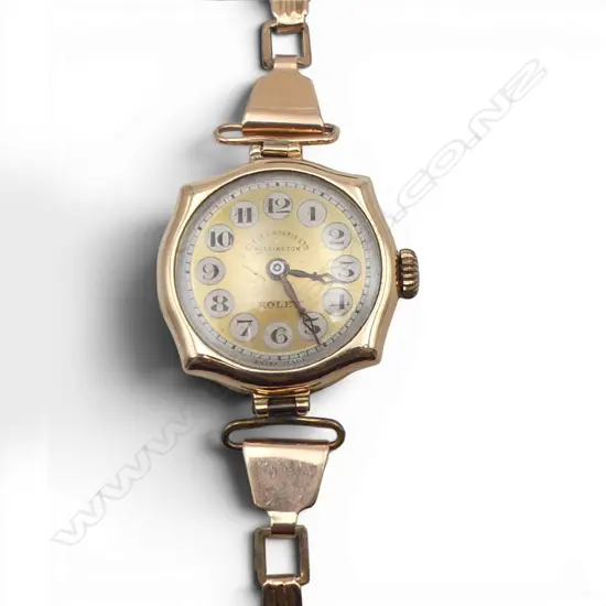 ANTIQUE 9ct GOLD ROLEX WOMEN'S WRISTWATCH, 9CT GOLD STRAP & CASING,18.14gm (including movement), in original box