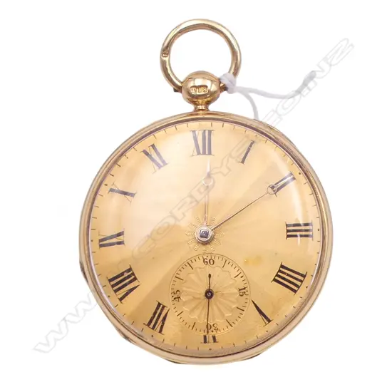 Victorian William Barker of Shrewsbury 18CT GOLD open face POCKET WATCH fusee movement running 73.2gms