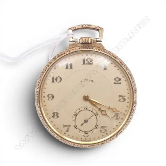VINTAGE GENT'S INGERSOLL POCKET WATCH open face. Running